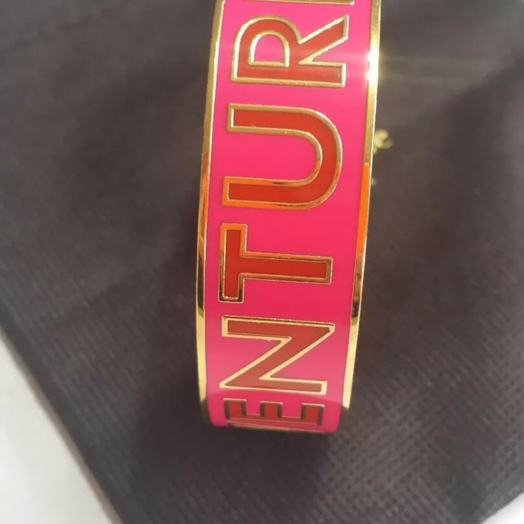 KATE SPADE ♤ NEW YORK "PLAN AN ADVENTURE / OFF YOU GO" HOT PINK BRACELET. - Picture 6 of 8